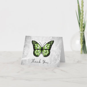 Brilliant Green Butterfly Thank You Card