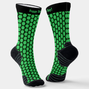 Brilliant Green Fractal Ice Pattern Socks