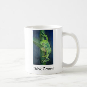 Brilliant Green Frog  Think Green! Coffee Mug