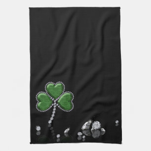 Brilliant Happy St. Patrick's Day Diamonds Kitchen Towel