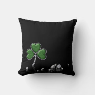 Brilliant Happy St. Patrick's Day Diamonds Throw Pillow