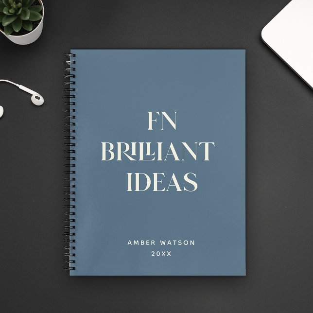 Brilliant Ideas Planner Modern Custom Chic Blue Notebook (Creator Uploaded)