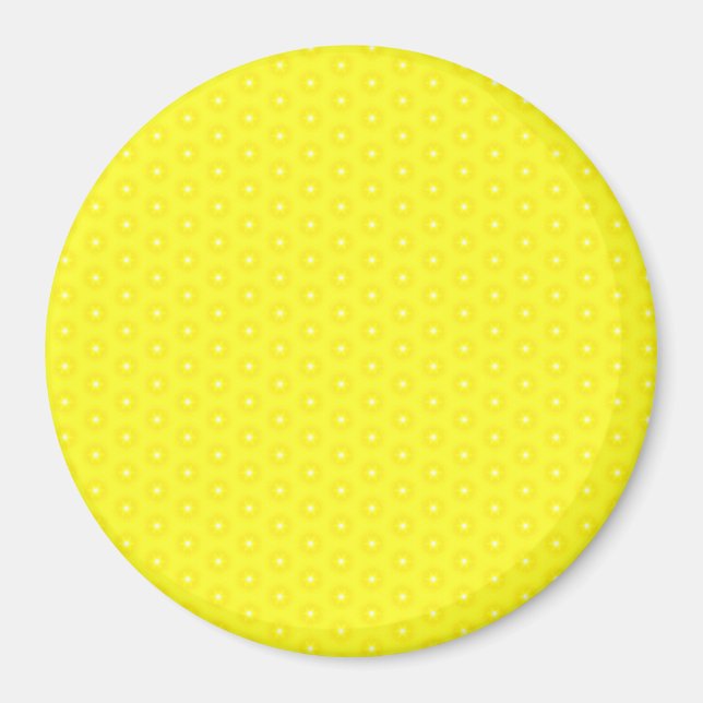 Brilliant Lemon Yellow Sunshine Stars Pattern Magnet (Front)