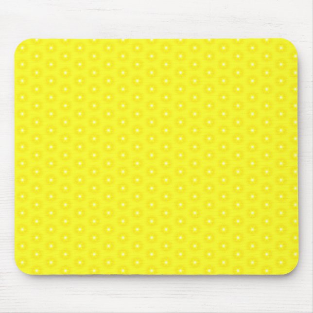 Brilliant Lemon Yellow Sunshine Stars Pattern Mouse Pad (Front)
