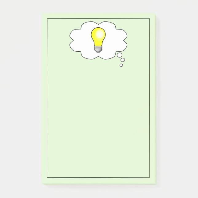 Brilliant Light Bulb Idea 4 x 6 Post It Note Pad (Front)