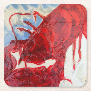 Brilliant Maine Lobster Square Paper Coaster