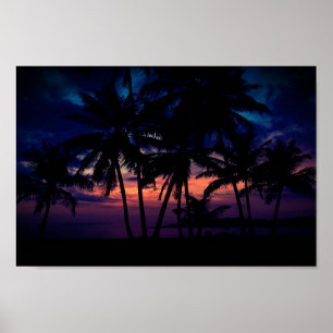 Brilliant Ocean Sunset Beach Poster