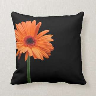 Brilliant Orange on Black Throw Pillow