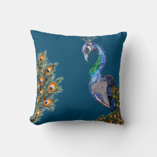 Brilliant Peacock Throw Pillow