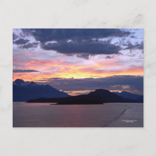Brilliant Pink Inside Passage Sunset Postcard