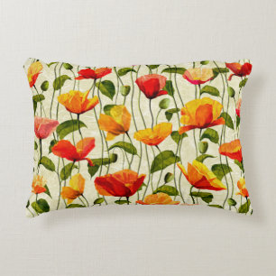 Brilliant Poppies Accent Pillow