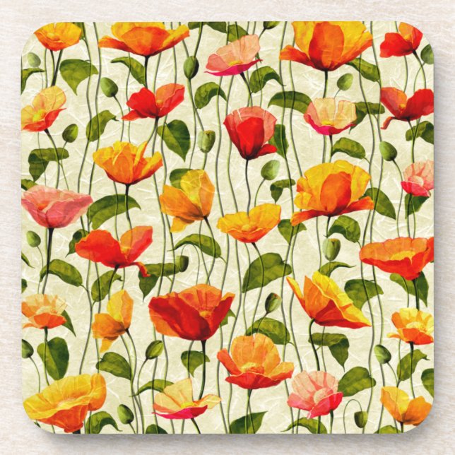 Brilliant Poppies Coaster (Front)