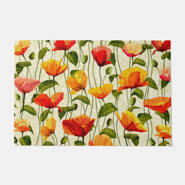 Brilliant Poppies Doormat (Front)