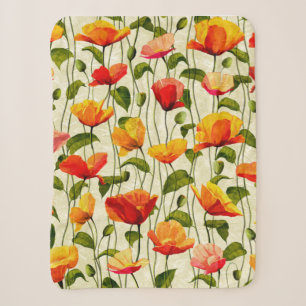 Brilliant Poppies Sherpa Blanket