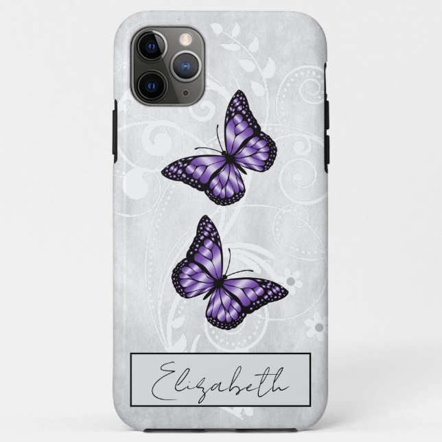 Brilliant Purple Butterflies Case-Mate iPhone Case (Back)