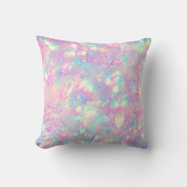 brilliant purple pink opal throw pillow (Front)