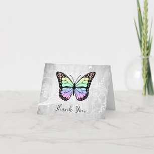 Brilliant Rainbow Butterfly Thank You Card