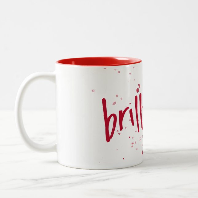 Brilliant Red Splash Two-Tone Coffee Mug (Left)
