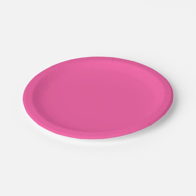 Brilliant rose  (solid colour)  paper plate (Angled)