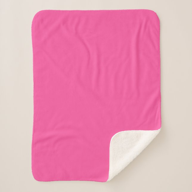 Brilliant rose  (solid colour)  sherpa blanket (Front)