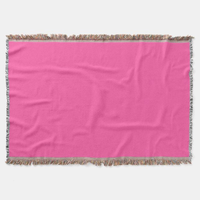 Brilliant rose  (solid colour)  throw blanket (Front)