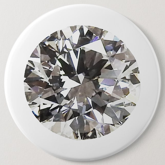 Brilliant Round Diamond 6 Inch Round Button (Front)
