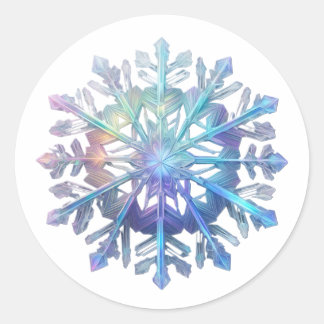 Brilliant Snowflake Classic Round Sticker