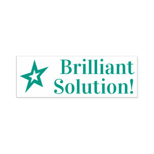 "Brilliant Solution!" Feedback Rubber Stamp