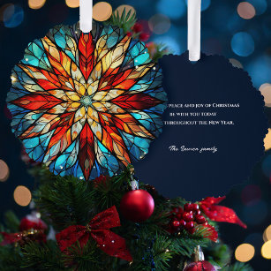 Brilliant Stained Glass Style Star Ornament Card