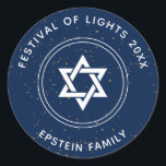Brilliant Star Of David Classic Round Sticker<br><div class="desc">A modern star of David to celebrate the Festival of Lights. Easy to customize with your message. Part of Our Brilliant Hanukkah Collection.</div>