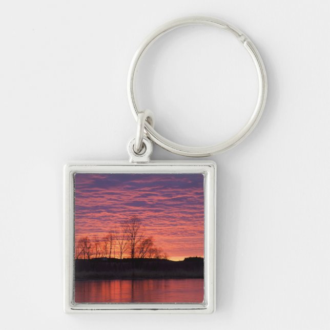 Brilliant sunset reflects into the Calamus River Keychain (Front)