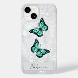 Brilliant Teal Butterflies Case-Mate iPhone 14 Case