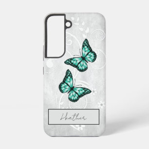 Brilliant Teal Butterflies Samsung Galaxy Case