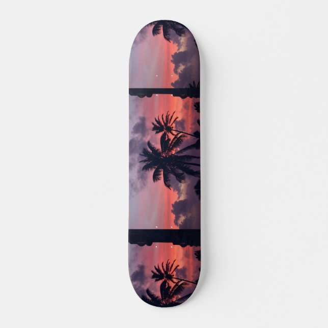 Brilliant Tropical Sunset Skateboard (Front)