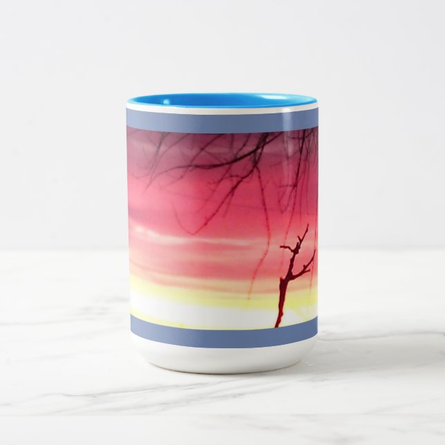 Brilliant Winter Sunrise Two-Tone Coffee Mug (Center)