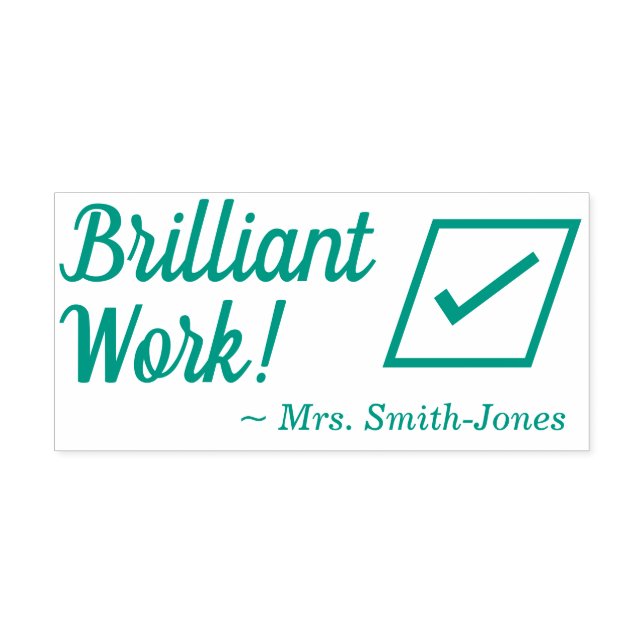"Brilliant Work!" Assignment Grading Rubber Stamp (Design)