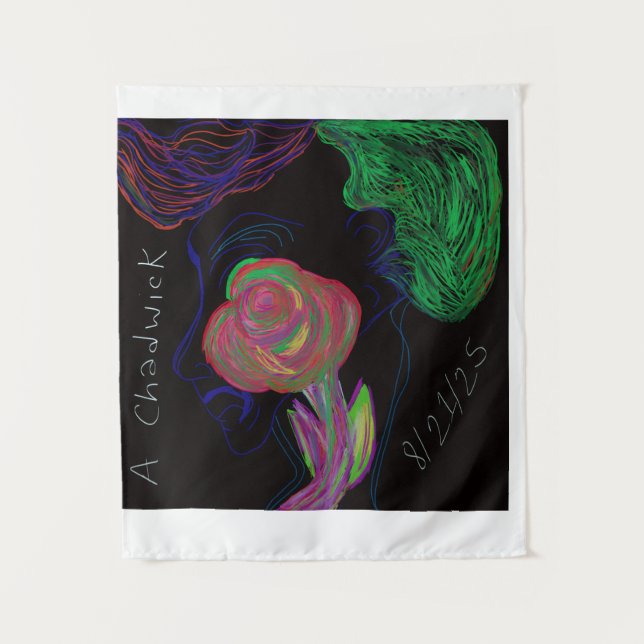 Brilliantly Coloured African Floral Tapestry (Front)