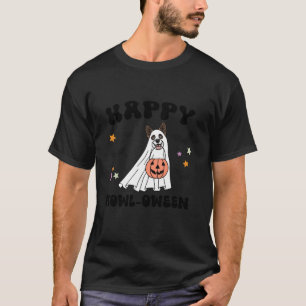 Brindle And White Corgi Boo Dog Costume Happy Hall T-Shirt
