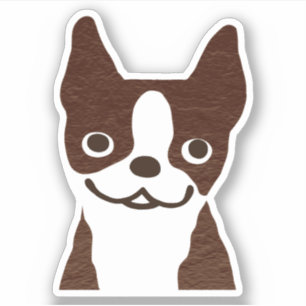 Brindle Boston Terrier Cute Cartoon Dog Vinyl