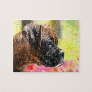 Brindle boxer chiot puzzle puzzle