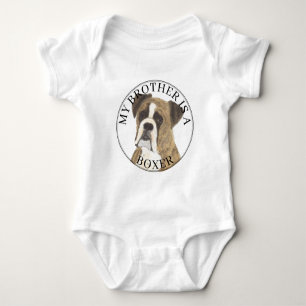 Brindle Boxer Dog Big Brother Baby Bodysuit