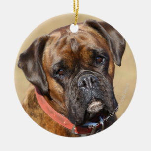 Brindle Boxer Dog Ceramic Ornament