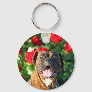 Brindle boxer dog keychain