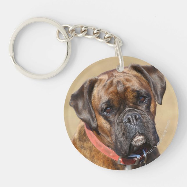 Brindle Boxer Dog Keychain (Front)