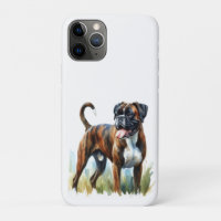 Brindle Boxer featured in Watercolor