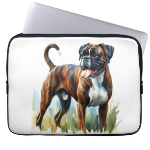 Brindle Boxer featured in Watercolor Laptop Sleeve
