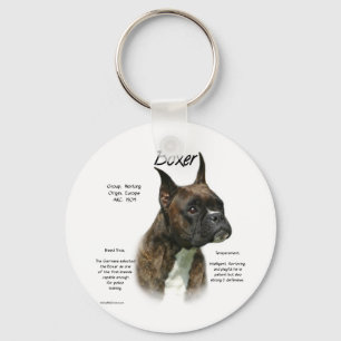 Brindle Boxer History  Keychain
