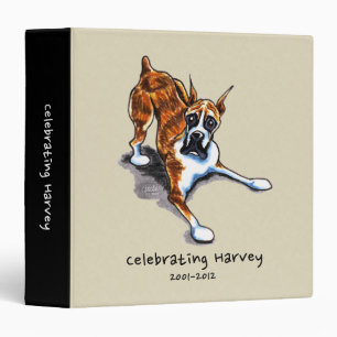 Brindle Boxer Personalized Memory Photo Album Binder