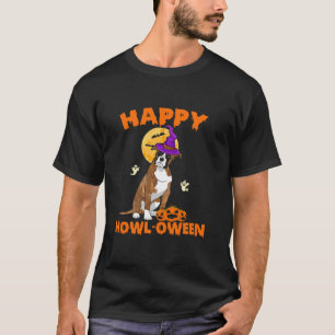 Brindle Boxer Witch Costume Dog Lover Happy Hallow T-Shirt