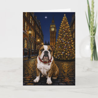 Brindle Bulldog Holiday  Card